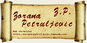 Zorana Petruljević vizit kartica